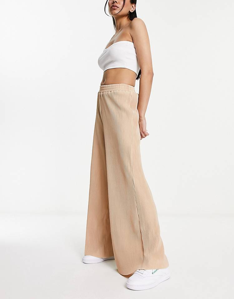 Urban Revivo plisse pants in beige